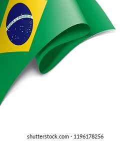 Brazil flag, vector illustration on a white background