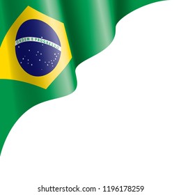 Brazil flag, vector illustration on a white background