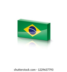 Brazil flag, vector illustration on a white background