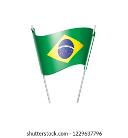 Brazil flag, vector illustration on a white background