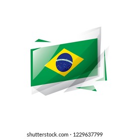 Brazil flag, vector illustration on a white background