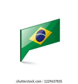 Brazil flag, vector illustration on a white background