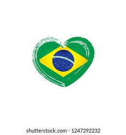 Brazil flag, vector illustration on a white background
