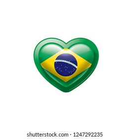 Brazil flag, vector illustration on a white background