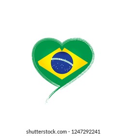 Brazil flag, vector illustration on a white background