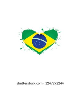 Brazil flag, vector illustration on a white background