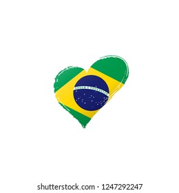 Brazil flag, vector illustration on a white background