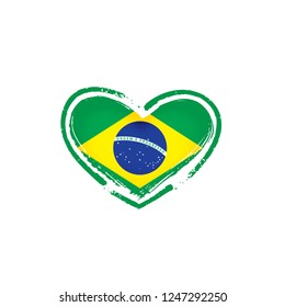 Brazil flag, vector illustration on a white background