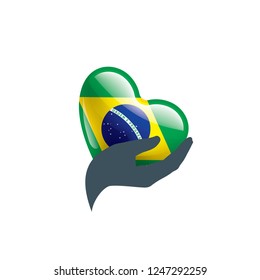 Brazil flag, vector illustration on a white background