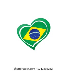 Brazil flag, vector illustration on a white background