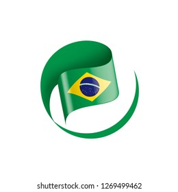 Brazil flag, vector illustration on a white background