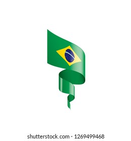 Brazil flag, vector illustration on a white background