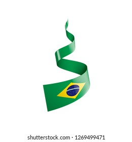 Brazil flag, vector illustration on a white background