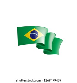 Brazil flag, vector illustration on a white background