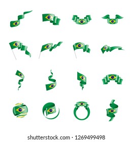 Brazil flag, vector illustration on a white background