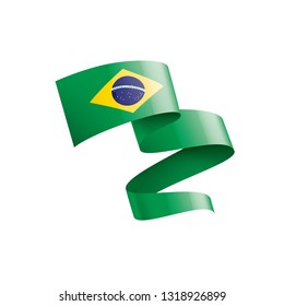 Brazil flag, vector illustration on a white background