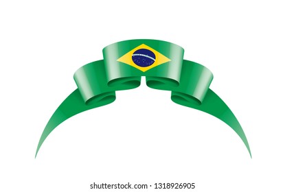 Brazil flag, vector illustration on a white background