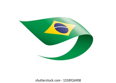Brazil flag, vector illustration on a white background