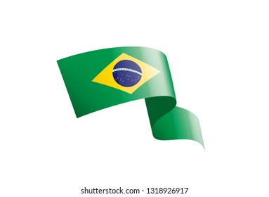 Brazil flag, vector illustration on a white background