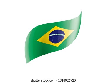 Brazil flag, vector illustration on a white background