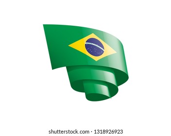 Brazil flag, vector illustration on a white background