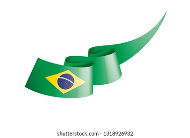 Brazil flag, vector illustration on a white background