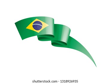 Brazil flag, vector illustration on a white background