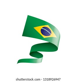 Brazil flag, vector illustration on a white background