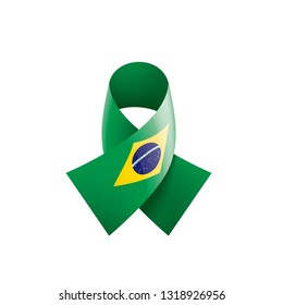 Brazil flag, vector illustration on a white background