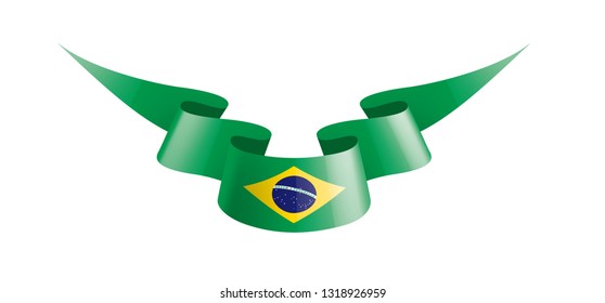 Brazil flag, vector illustration on a white background