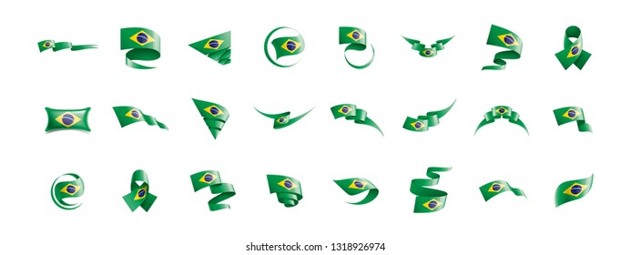 Brazil flag, vector illustration on a white background
