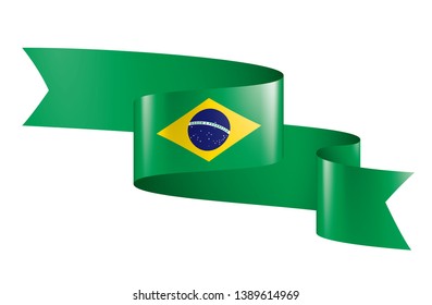 Brazil flag, vector illustration on a white background