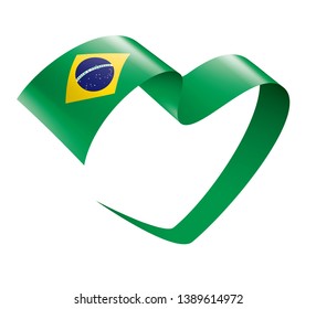 Brazil flag, vector illustration on a white background