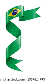 Brazil flag, vector illustration on a white background