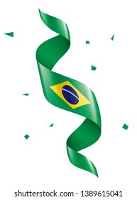 Brazil flag, vector illustration on a white background