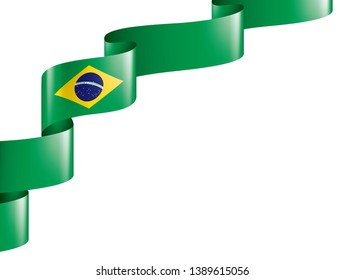 Brazil flag, vector illustration on a white background