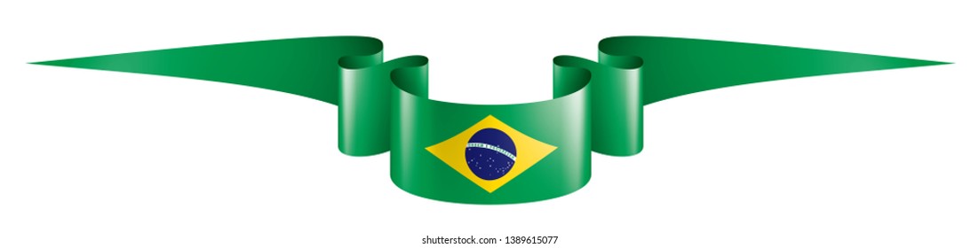 Brazil flag, vector illustration on a white background