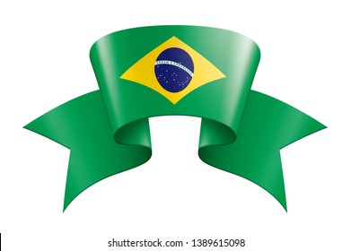 Brazil flag, vector illustration on a white background