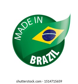 Brazil flag, vector illustration on a white background