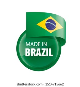 Brazil flag, vector illustration on a white background