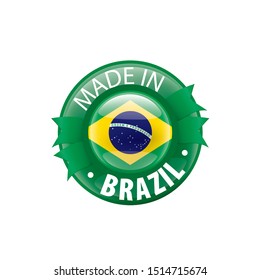 Brazil flag, vector illustration on a white background