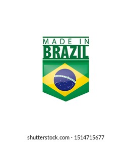 Brasilien-Flagge, Vektorgrafik auf weißem Hintergrund