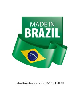 Brazil flag, vector illustration on a white background