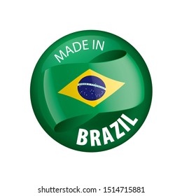 Brazil flag, vector illustration on a white background