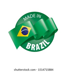 Brazil flag, vector illustration on a white background