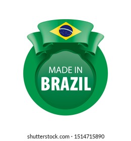 Brazil flag, vector illustration on a white background