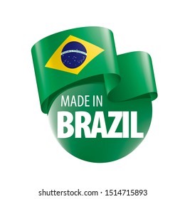 Brazil flag, vector illustration on a white background