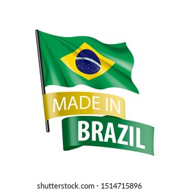 Brazil flag, vector illustration on a white background