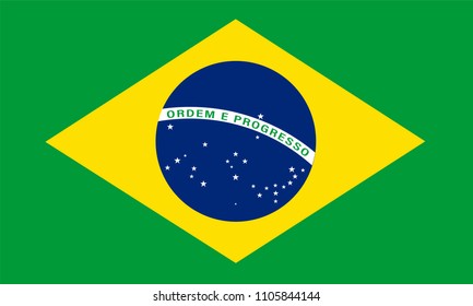 Brazil Flag, Vector image and icon
