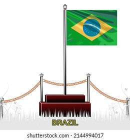 El vector de bandera de Brasil sobre un fondo blanco.